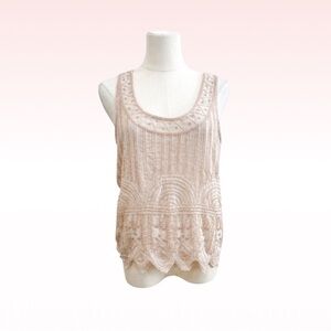 Forever 21 Blush Beaded Top (Sz S)